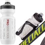 PRO BIKE TOOL Bike Water Bottle 550 ml 19 oz -for All Fitness and Cycling - Soft Silicone Mouthpiece – Fast Flow Valve - Easy Squeeze Bidon (White) - Image 2
