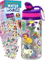 PURPLE LADYBUG Decorate Your Own Water Bottle Kit - Gifts for Girls Ages 4-8 Years Old Birthday, Little Girl Gifts, Kids Water Bottle for School, Valentines Gift for Girls - Image 2