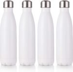 PYD Life 17 OZ Sublimation Sports Water Bottles Blanks White Stainless Steel Tumbler Vacuum Flasks with Lid for Tumbler Heat Press Sublimation Oven Printing 4 Pack - Image 2