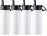 PYD Life 4 Pack Sublimation Blank Kids Tumbler White Sports Water Bottles 18 OZ Wide Mouth Stainless Steel Vacuum Flask with Straw and Portable Handle for Tumbler Press Machine Sublimation Print - Image 2