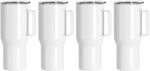 PYD Life Sublimation Tumblers Blanks with Handle 25 OZ Coffee Travel Car Stainless Steel Mugs Cups with Leakproof Lid for Mug Tumbler Heat Press Sublimation Oven Printing 4 Pack - Image 2