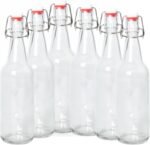 | Pack of 6 Clear 16-20oz Growler with Flip Top Airtight Silicone Seal | For Beverages, Oil, Vinegar, Kombucha, Beer, Water, Soda, Kefir - Image 2