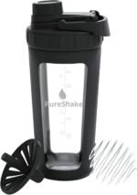Paddi Glass Shaker Bottle for Protein - Odorless, BPA Free, Leak-Proof - 20 OZ | Graduated Ideal Fitness, Milkshake and Smoothies - Image 2