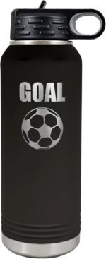 Palm City Products Soccer Water Bottle 32 oz – Goal-Themed Stainless Steel Sports Tumbler with Flip Lid and Engraved Design, Insulated Vacuum-Sealed Soccer Lover Water Bottle - Image 2