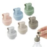 PandaEar 6 Pack Updated Silicone Water Bottle Cap, Baby No Spill Bottles Top Spout Adapter for Toddlers Kids, BPA Free & Leak-Proof -Multicolor - Image 2