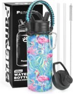 Pandaria Insulated Water Bottle 32oz, Stainless Steel Water Bottle with Straw & Spout Lids & Paracord Handle | with Straw, Spout Lids, Paracord Handle - Image 2