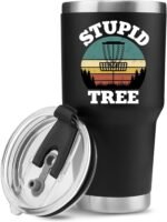 Panvola Stupid Tree Funny Disc Golf Player Vacuum Insulated Tumbler Retro Stainless Steel With Removable Lid Drinkware (30 oz) - Image 2