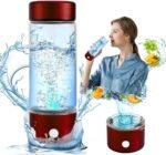 Patravious Hydrogen Water Bottle, Hydrogen Water Bottle Generator, 3Min Electrolysis 1400PPB Hydrogen Water Ionizer -with SPE PEM Tech, 420ml for Home Office Travel Fitness Portable Drinking (Red) - Image 2