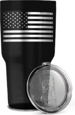Patriotic 30oz Double Insulated Tumbler - Engraved American Flag Travel Mug - Image 2