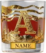 Personalized Alphabet Initial Whiskey Glass,Custom Engraved Bourbon Glass with Name,Old Fashioned Scotch Glasses,Birthday Christmas Gift For Men Dad Grandpa Bourbon Lovers - Image 2