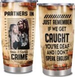 Personalized Bestie Tumbler Customized Name Partners in Crime Cup With Lids Stainless Steel Insulated Cute Travel Cups Gifts For Sister Best Friend Forever If We Get Caught - Image 2