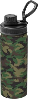 Personalized Camouflage Insulated Water Bottle with Handle 18oz Leak Proof Stainless Steel Metal Water Bottle with Spout Lid BPA Free Double Wall Vacuum Sports Water Flask for School Gym - Image 2