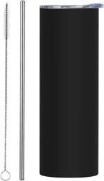 Personalized Coffee Tumbler with Picture Text Name Logo,Custom Photo 20oz Stainless Steel Tumbler with Lid And Vacuum Insulated,Travel Mug for Gifts Solid Black - Image 2