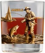 Personalized Fishing Whiskey Glass,Custom Bourbon Glass with Name,Birthday Christmas Gift For Fisherman Men Dad Grandpa - Image 2