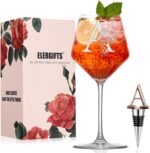 Personalized Gifts for Women, Monogrammed A-Z Wine Glass Customized Gift with Wine Stopper, Unique Christmas Birthday Gifts for Women Mom Friend Sister Wife -Dishwasher Safe (A) - Image 2