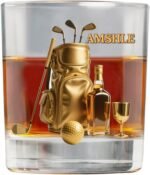 Personalized Golf Whiskey Glass,Custom Bourbon Glass with Name,Birthday Christmas Gift For Golfers Men Dad Grandpa - Image 2