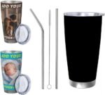 Personalized Insulated Tumbler with Picture Text Name Logo, 20 Oz Custom Coffee Travel Cup, Customized Gifts for Birthday for Dad, Mom, Friend, Black, 1PCS - Image 2