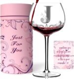 Personalized Monogram Gifts for Women - Customized Initial A-Z Wine Glass, Unique Christmas Birthday Gifts for Her, Mom, Wife, Sister, Daughter, Friend (Letter J) - Image 2