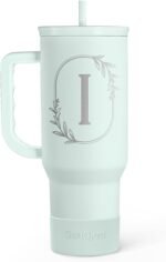Personalized Monogrammed Tumbler with Handle 40oz, Letter I Tumblers Insulated Coffee Travel Cup, Custom Initial Gift for Women Girls Friends, Monogram Gift for Christmas Birthday Mothers Day - Image 2
