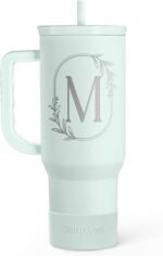 Personalized Monogrammed Tumbler with Handle 40oz, Letter M Tumblers Insulated Coffee Travel Cup, Custom Initial Gift for Women Girls Friends, Monogram Gift for Christmas Birthday Mothers Day - Image 2