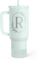 Personalized Monogrammed Tumbler with Handle 40oz, Letter R Tumblers Insulated Coffee Travel Cup, Custom Initial Gift for Women Girls Friends, Monogram Gift for Christmas Birthday Mothers Day - Image 2