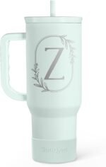 Personalized Monogrammed Tumbler with Handle 40oz, Letter Z Tumblers Insulated Coffee Travel Cup, Custom Initial Gift for Women Girls Friends, Monogram Gift for Christmas Birthday Mothers Day - Image 2