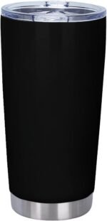 Personalized Photo 20oz Stainless Steel Tumbler,Custom Coffee Tumbler Cups With Lid And Strawstraw Vacuum Insulated With Text Photo Logo Solid Black - Image 2