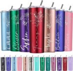 Personalized Tumblers with Name Birth Flower Custom Insulated Tumbler Cup Engraved Customized Birthday Christmas Bridesmaid Gifts for Women Stainless Steel 20 Oz - Image 2