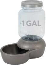 Petmate Mason Inspired Replendish Gravity Waterer, Water Dispenser for Dogs and Cats, 1 Gallon Silver, Made in USA - Image 2