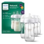 Philips Avent Natural Glass Baby Bottles with Natural Response Nipples (Medium Flow, Flow 3), 8oz, 4-Pack, SCY913/04 - Image 2