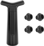 Philorn Wine Saver Pump with 4 Vacuum Stoppers, Wine Pump and Wine Vacuum Stopper, Reusable Bottle Sealer Keeps Wine Fresh for Kitchen Office Home Party, Black - Image 2