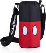 Picnic TIME Disney Mickey Mouse Shorts Shorts Bottle Cooler, Water Bottle Holder, Insulated Water Bottle Cooler Bag, (Black with Red Pattern) - Image 2