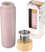 Pinky Up Tatyana Ceramic Mug with Stainless Steel Tea Infuser, Travel Mug with Lid for Loose Leaf Tea, Perfect for Morning Routines, Relaxation, Wellness and Self Care Gifts for Women,12 oz, Lavender - Image 2