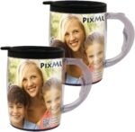 PixMug 15 oz Photo Mug with Spill Proof Top DIY Insert Your Own Photos or Create and Print Inserts Online 2 Pack - Image 2