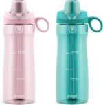 Pogo 2-Pack Plastic Water Bottle with Carry Handle, Reusable, BPA Free, Dishwasher Safe, Perfect for Travel, School, Outdoors, and Gym | 18oz, 32oz - Image 2
