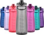 Pogo 64oz Plastic Water Bottle with Leak-Proof Chug Lid and Carry Handle, Reusable, BPA Free, Capacity Markings, Dishwasher Safe, Perfect for Travel, School, Outdoors, and Gym, Grey - Image 2