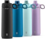 Pogo Active Vacuum Insulated Stainless Steel Water Bottle with Leak Proof Chug Lid and Silicone Carry Loop, Powdercoat, Black, 18 oz - Image 2