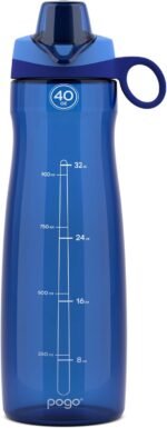 Pogo BPA-Free Plastic Water Bottle with Chug Lid, 40 Oz, Blue - Image 2