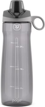Pogo BPA-Free Tritan Plastic Water Bottle with Chug Lid, 32 Oz, Grey - Image 2
