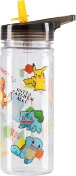 Pokemon Water Bottle for Kids with Straw, 19.6oz Plastic Reusable Drink Bottle - Image 2