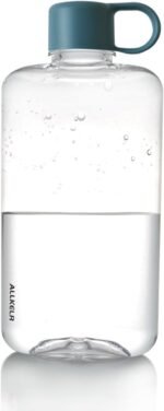 Portable Flat Water Bottle, BPA Free Tritan Plastic Travel Water Bottle for Camping, Fitness, Outdoor Sports, Fits Purse and Pocket (Blue, 16.9 oz) - Image 2