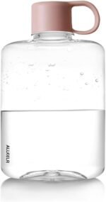 Portable Flat Water Bottle, BPA Free Tritan Plastic Travel Water Bottle for Camping, Fitness, Outdoor Sports, Fits Purse and Pocket (Pink, 12.2 oz) - Image 2