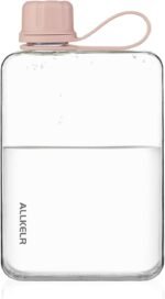 Portable Flat Water Bottle,BPA Free Reusable Tritan Plastic Travel Water Bottle Cup,Lightweight Leakproof Slim Water Bottle Fits Purse,Backpacking, Hiking (Pink, 17 oz) - Image 2