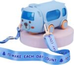 Portable Water Cup In Bus Shape With Strap For Sports School 16.9 Oz Reusable Water Bottles - Image 2