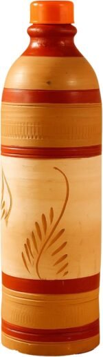 PrakRtyA: Clay Water Bottle for Drinking – Handmade Terracotta Earthen Bottle | Natural Mitti Water Bottle | Eco-Friendly, BPA-Free, Chemical-Free, Reusable Water Container (Style 2) - Image 2