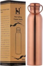Premium Pure Copper Water Bottle Matte Finish – 1000 ml Eco-friendly for Ayurveda Health Benefits – Leakproof Design – Stylish Reusable Bottle for Fitness & Hydration - Image 2