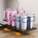 Pull Out Stanley Cup 0rganizer, Tumbler Organizer for Cabinets, Stainless Steel Water Bottle Organizer for 16 to 40oz Cup, Black - Image 2