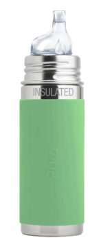 Pura Kiki 9oz/260ml Stainless Steel Insulated Sippy Bottle w/Sleeve, Plastic-Free, MadeSafe Certified, Medical-Grade Silicone Sipper Spout Fast Flow Rate for Kids, Toddlers, Babies & Infant – Moss - Image 2