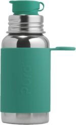 Pura Sport 18oz/ 550ml Standard Bottle with Sleeve & Silicone Big Mouth Sport Top - Non-Insulated, Stainless Steel, Warm & Cold, Leak-Proof & Spill-Proof for Kids, Toddlers, Preschoolers - Mint - Image 2
