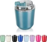 Puraville Insulated Tumblers with Lid, 10 oz Travel Coffee Mug Stainless Steel Vacuum Cup, Leak Proof Reusable Double Walled Coffee Tumbler for Iced and Hot Drinks, Peacock Blue - Image 2